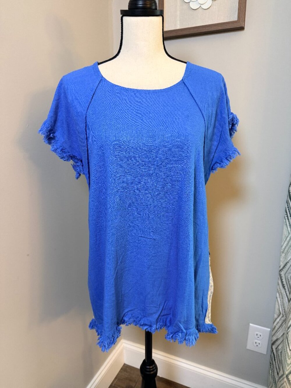 Umgee Cotton/Linen Blend High Low Top NWT – Royal Blue Boho Boutique Style